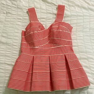 HD in Paris red and white peplum tank. X-small in excellent condition